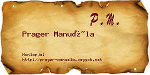 Prager Manuéla névjegykártya
